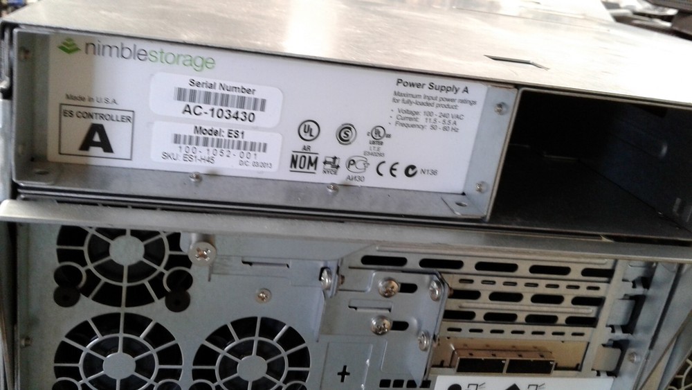 NIMBLE STORAGE ARRAY CS200 CS400 ES1, 1 PSU, 32TB HDD(16x2TB (POWER TESTED ONLY)