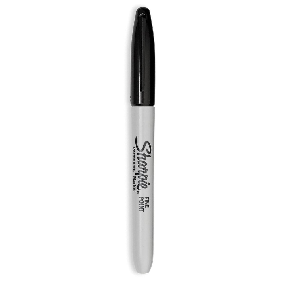 Permanent Markers, Fine Point, Black, 12 Count
