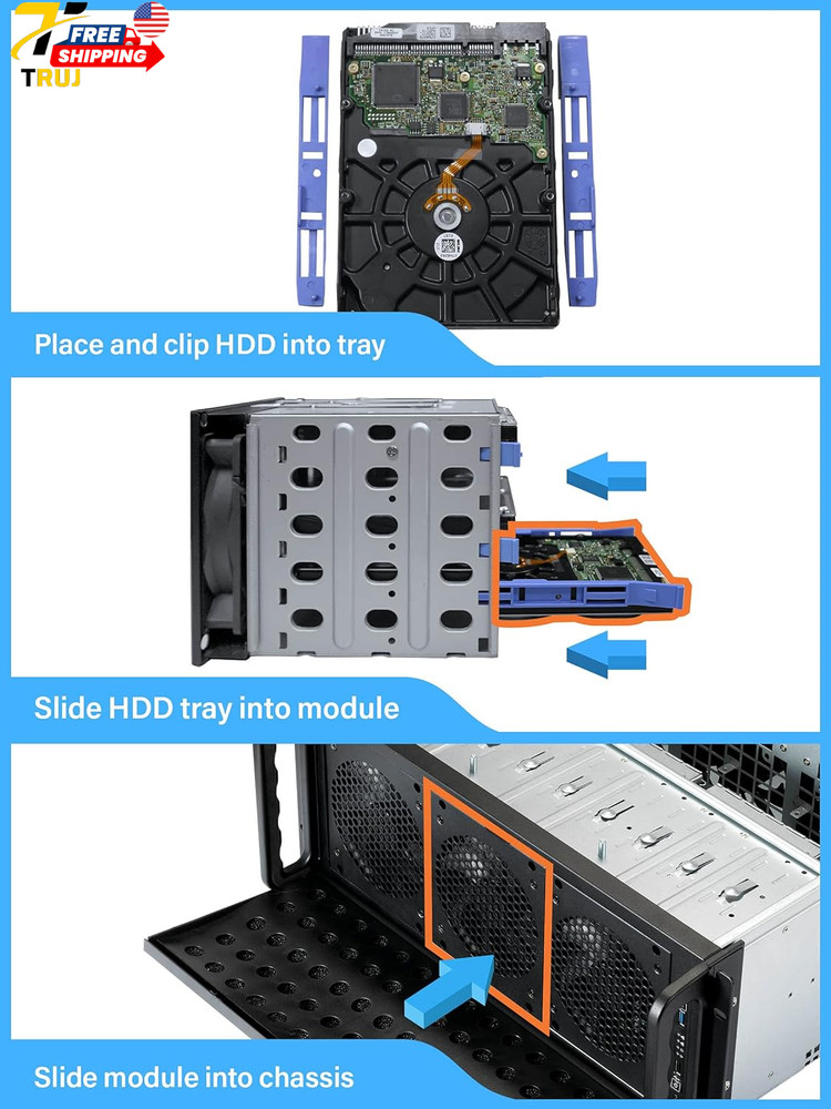 4U Server Chassis Rackmount Case | 15 3.5" HDD Bays | E-ATX Compatible | 6 Front
