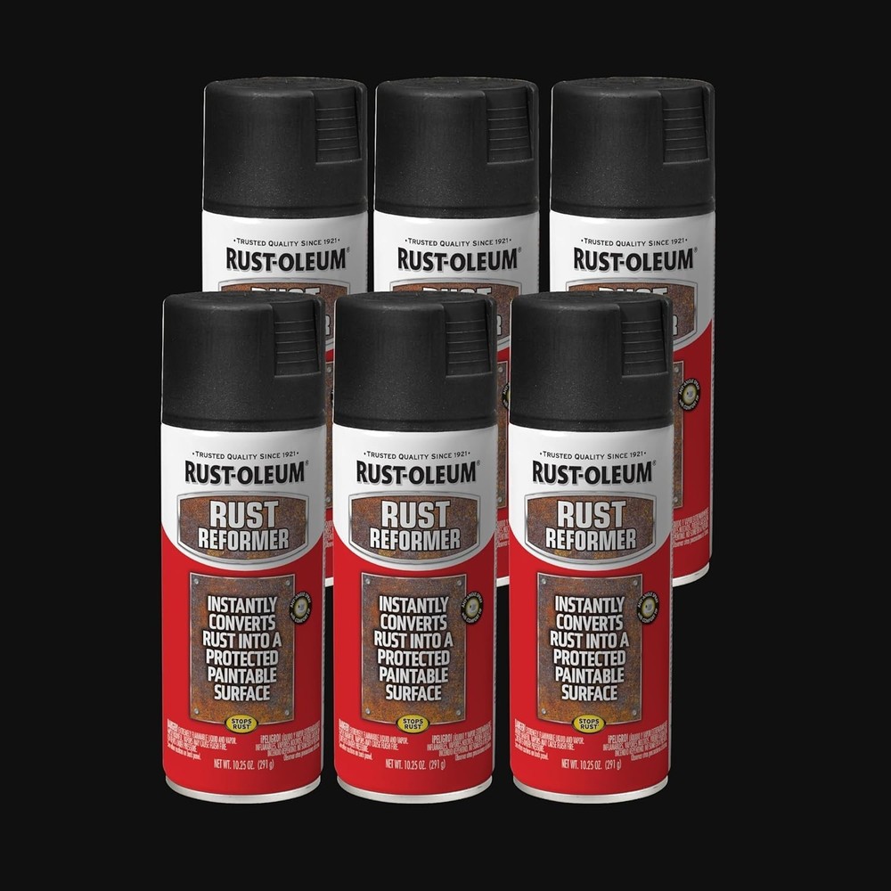 Rust Reformer Spray Paint 6 Pack 10.25oz Black Stops Rust Coating