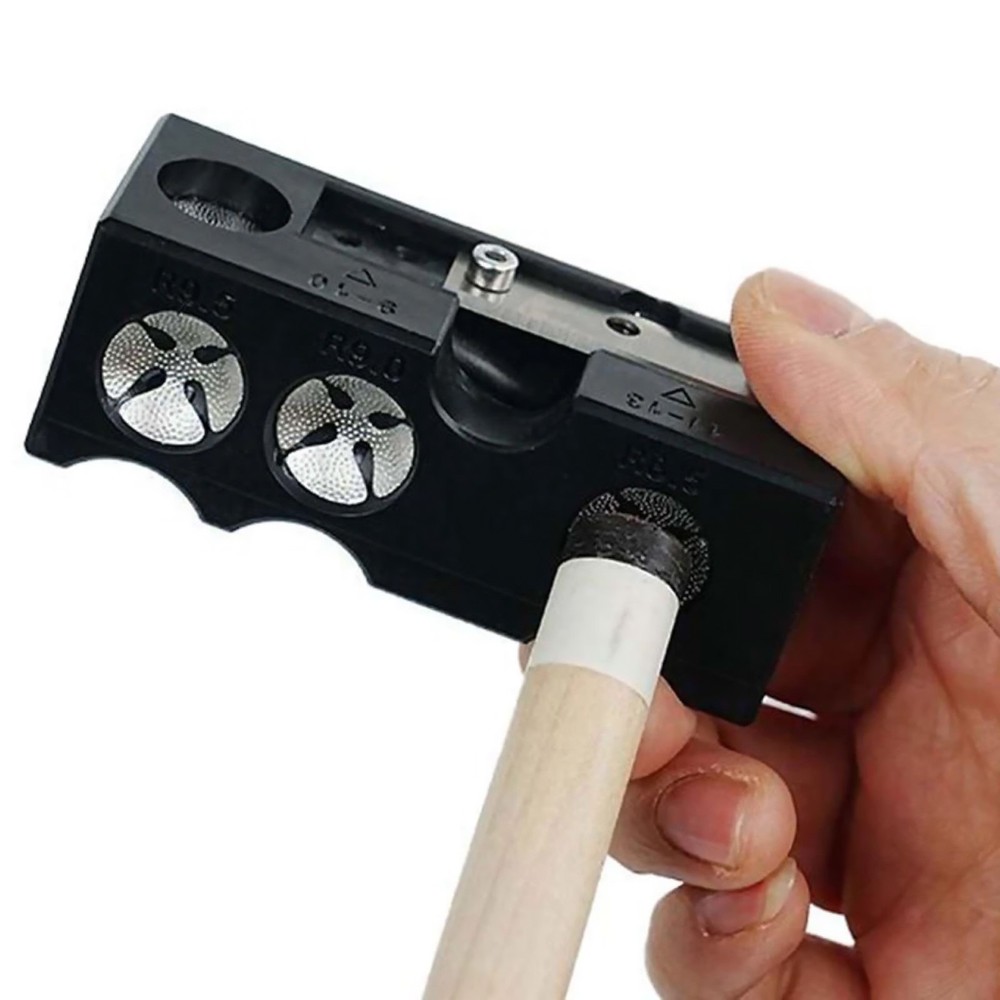 11-in-1 Billiard Pool Cue Tip Repair Tool Replacement Arc Grinder Compact Size