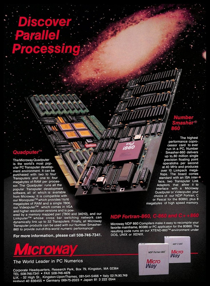 1991 Microway Quadputer PC Transputer Development Environment Vintage PRINT AD