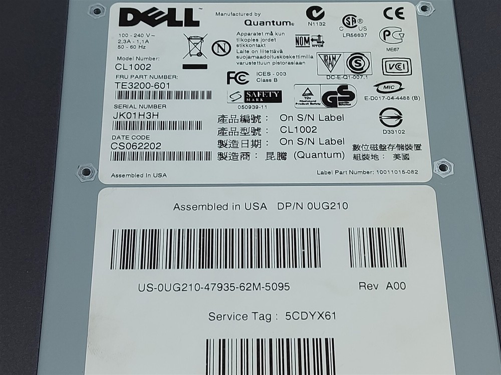 ⭐️⭐️⭐️⭐️⭐️ **DEFECTIVE** Dell CL1002 PowerVault 110T External Tape Drive