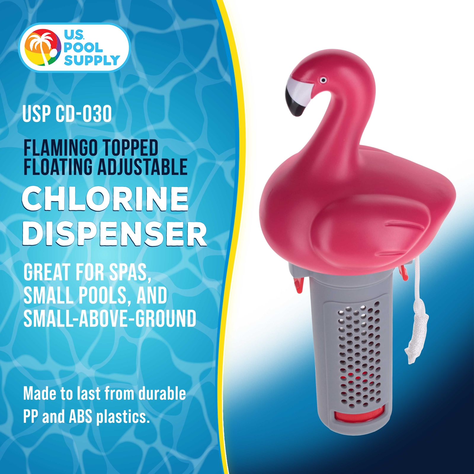 U.S. Pool Supply Flamingo Floating Spa, Hot Tub & Small Pool Chlorine Dispenser