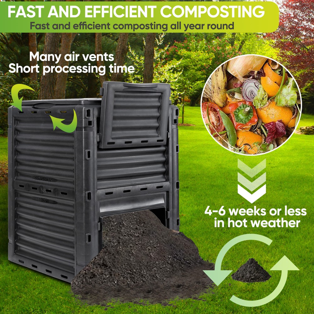 Garden Compost Bins Environment Friendly Material 80 Gallon Large Capacity