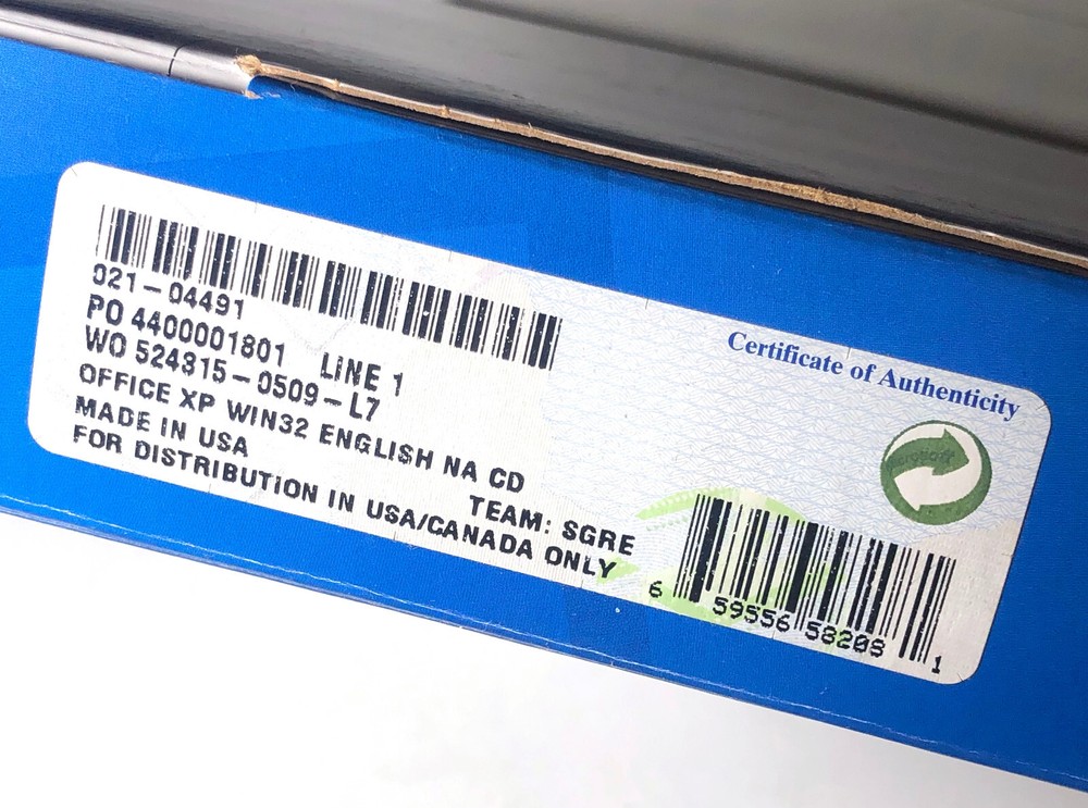 Microsoft Office XP Standard Version 2002 PC Computer Software Complete