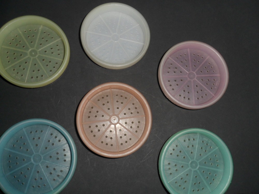 6 Vintage Tupperware Pastel Wagon Wheel Coasters