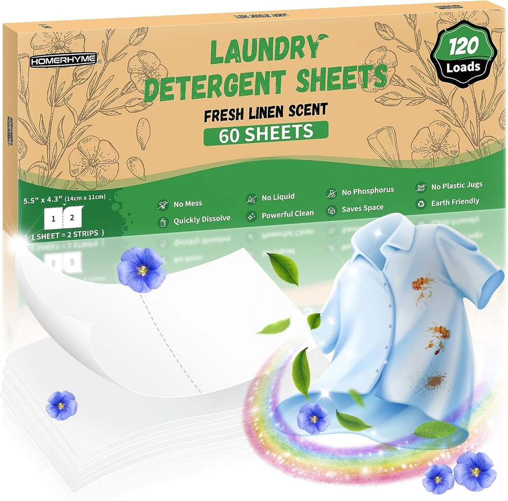 Laundry Deternt Sheets - 200 Loads Unscented Travel Laundry Deternt,