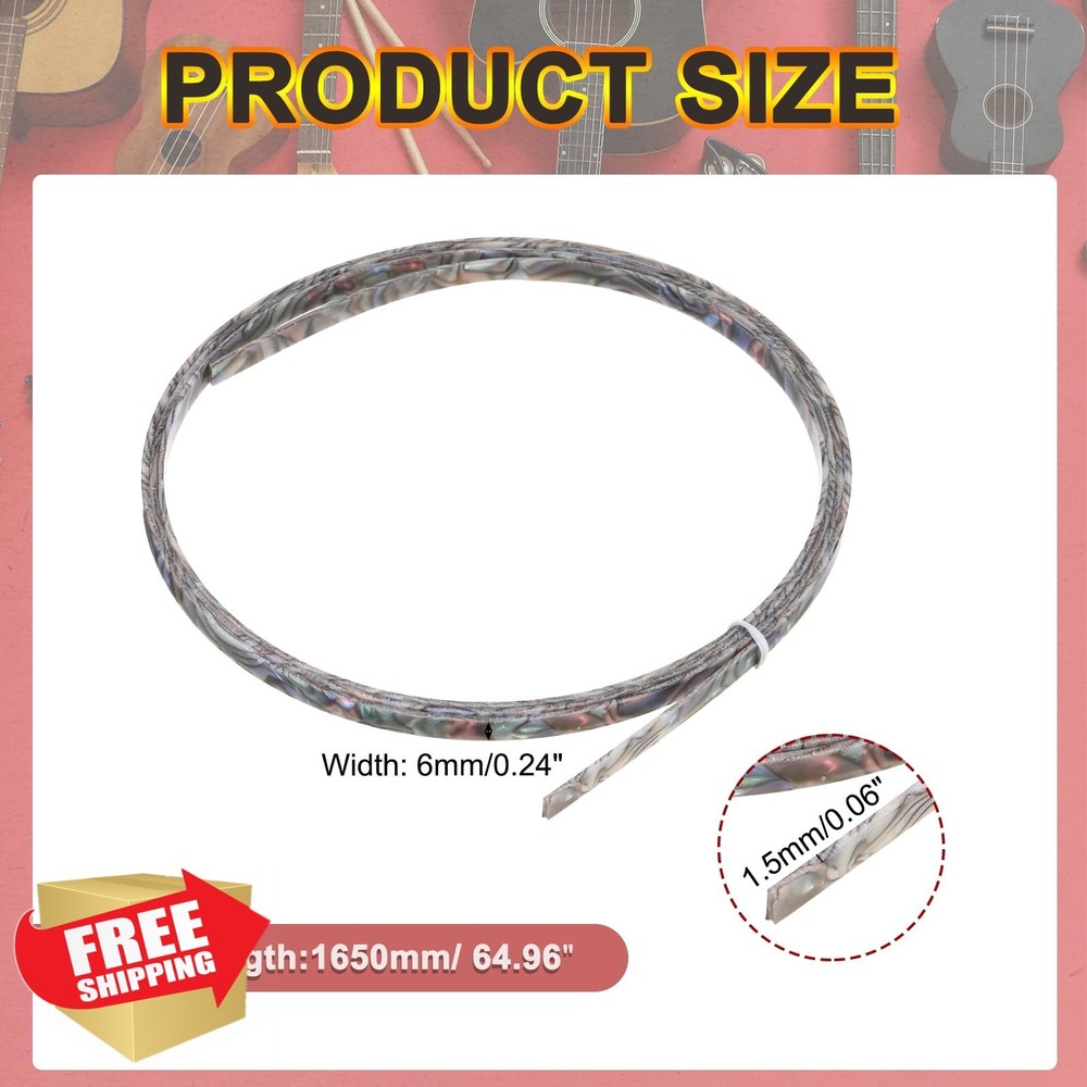 MECCANIXITY Guitar Binding Purfling Strips Plastic Edge Trim Colored Shell