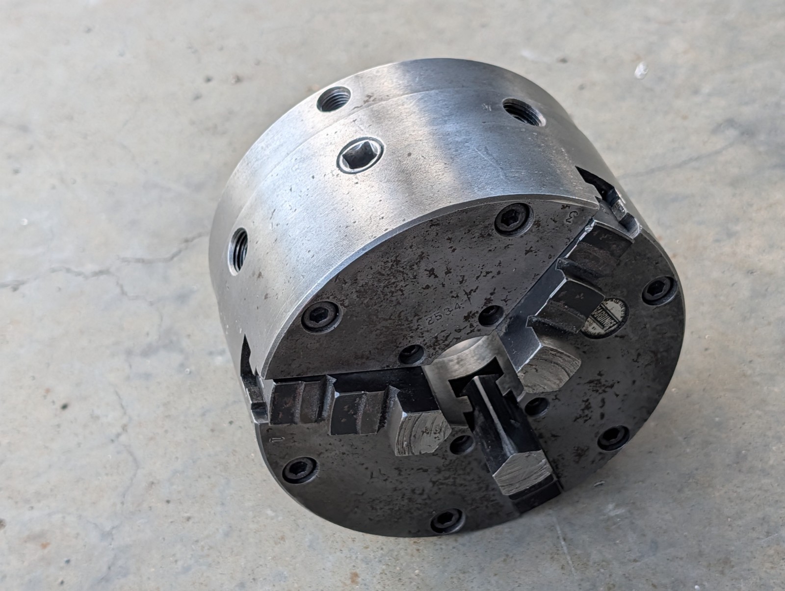 Hardinge Buck Chuck 5" 3-Jaw Adjust-Tru Lathe Chuck w/ Taper Lock Mount