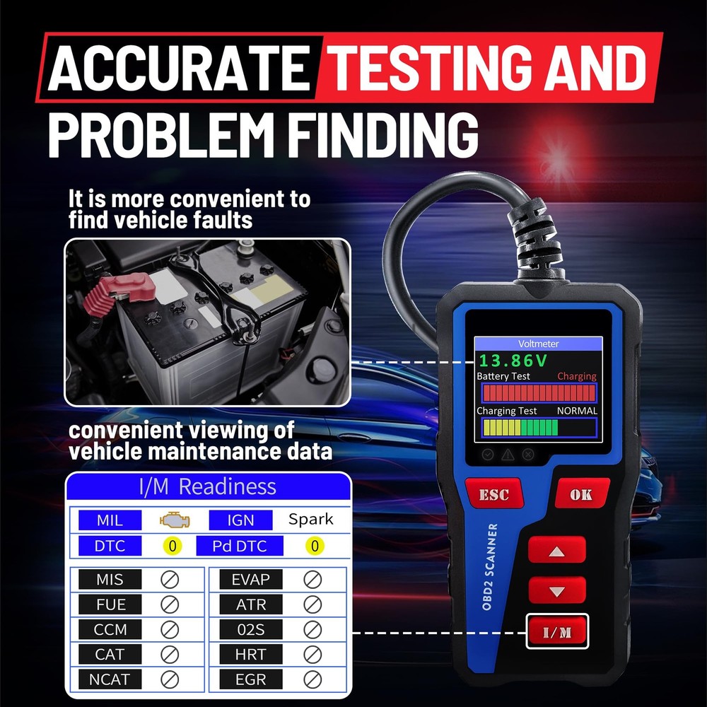 AT300 Car Code Reader Code Scanner Check Engine Fault for All OBDII Protocol