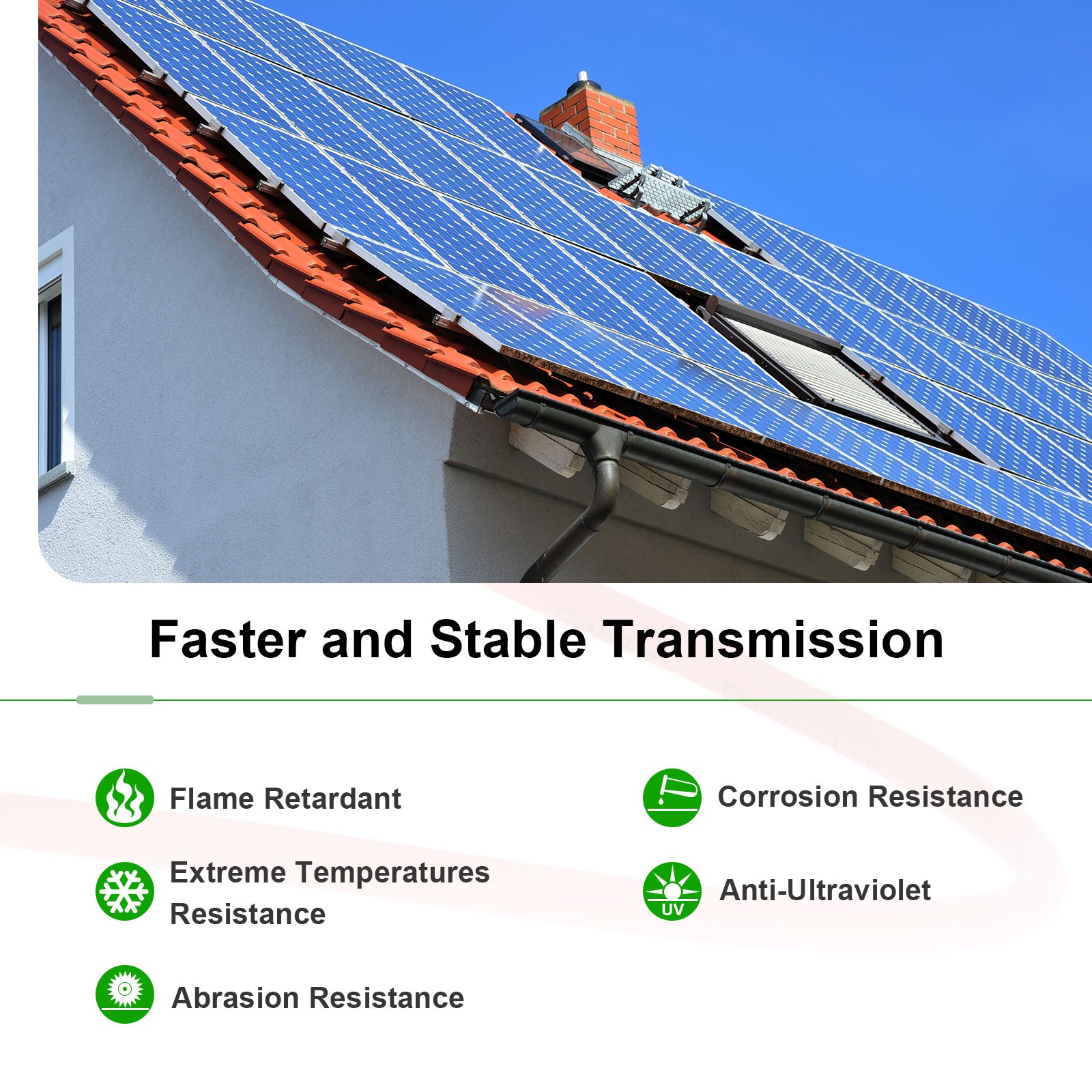 Solar Panel Wire 25ft 10AWG 6mm2 Solar Cable Tinned Copper Wire Black Red