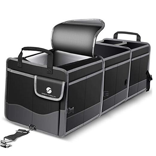 Trunk Organizer with Cooler, Collapsible Trunk Storage Container with Non Black