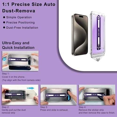 [2-Pack Matte Anti Blue Light iPhone 15 Pro blue-light-blocking Matte [2-Pack]