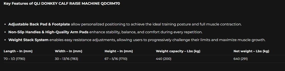 QLI DONKEY CALF RAISE MACHINE