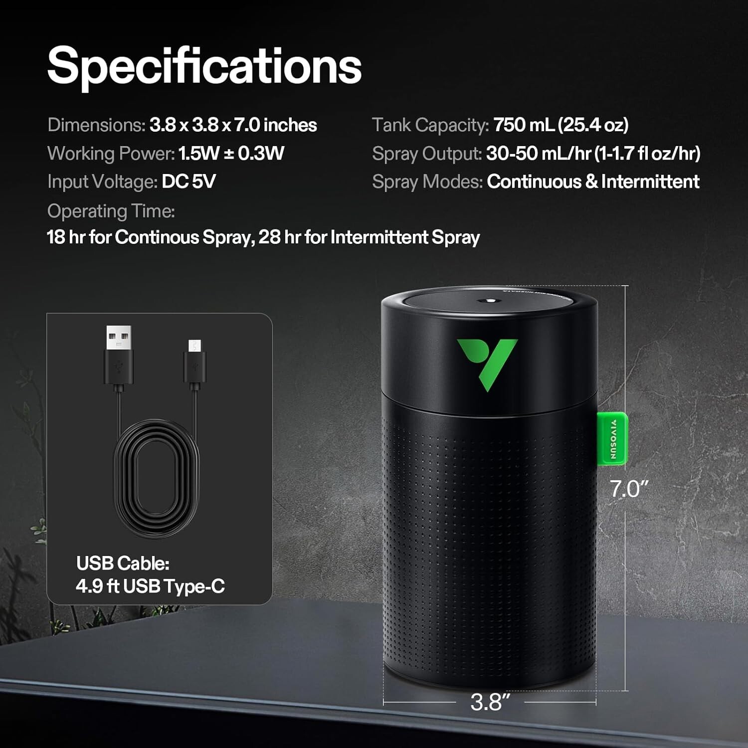 VIVOSUN AeroStream,750ML/5 L/9L /19L Humidifier,Smart Wi-Fi Remote Control