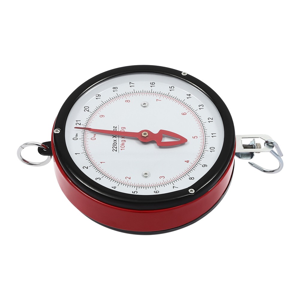 Double-Sided Dial Mechanical Hanging Scale with Scoop/Chain for Kitchen 22LBS