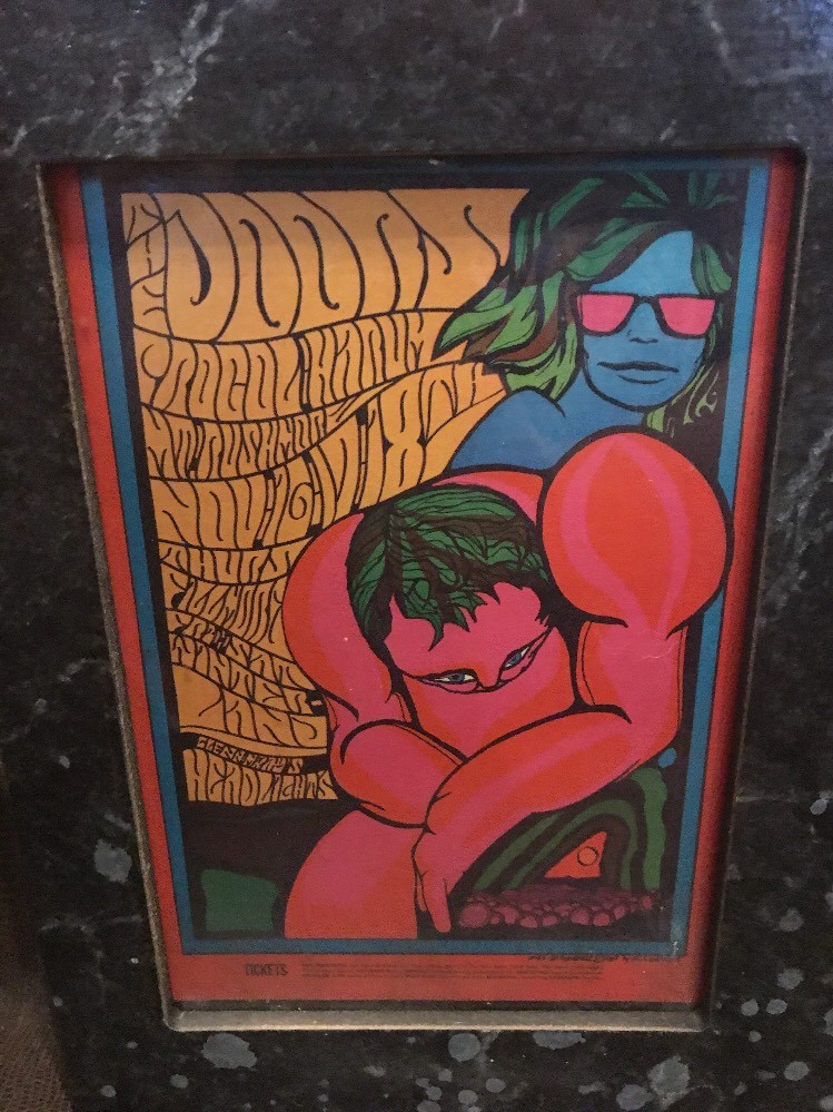 The Doors Procol Harum Original 1967 Concert Handbill on plaque B7