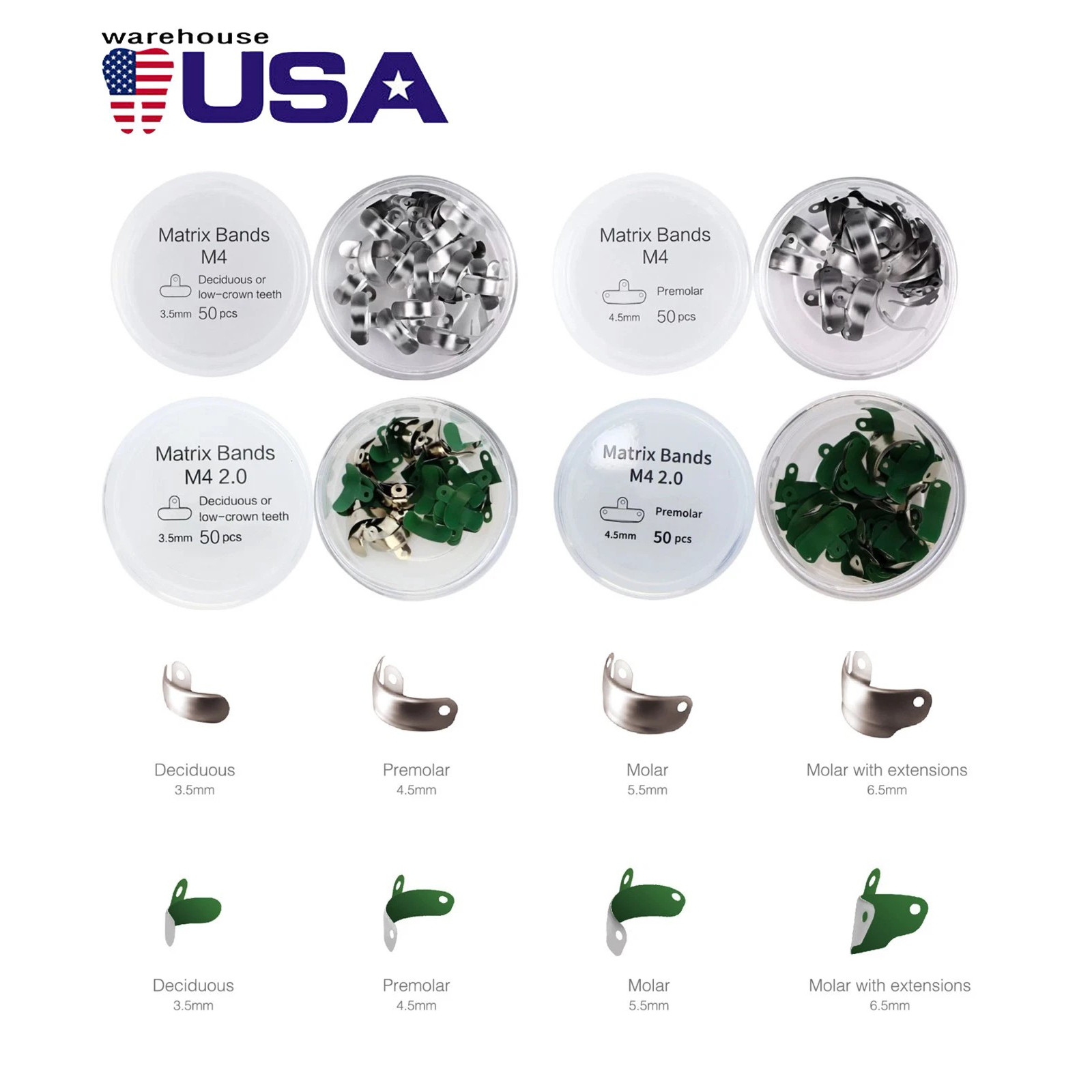 Dental Matrix Bands Ring Sectional Matrice Clamp Fit Garrison Palodent V3 System