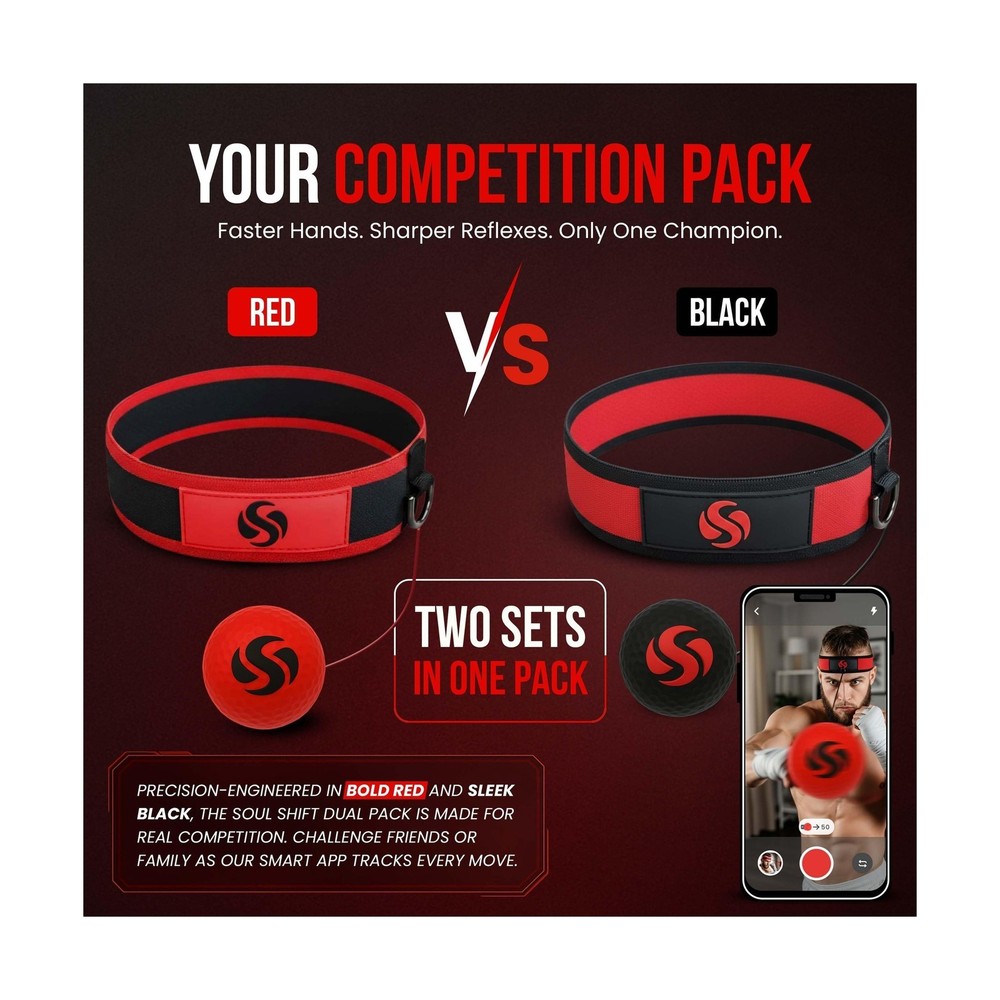 Soul Shift - Boxing Reflex Ball – Dual Competition Set | 2 Adjustable Head