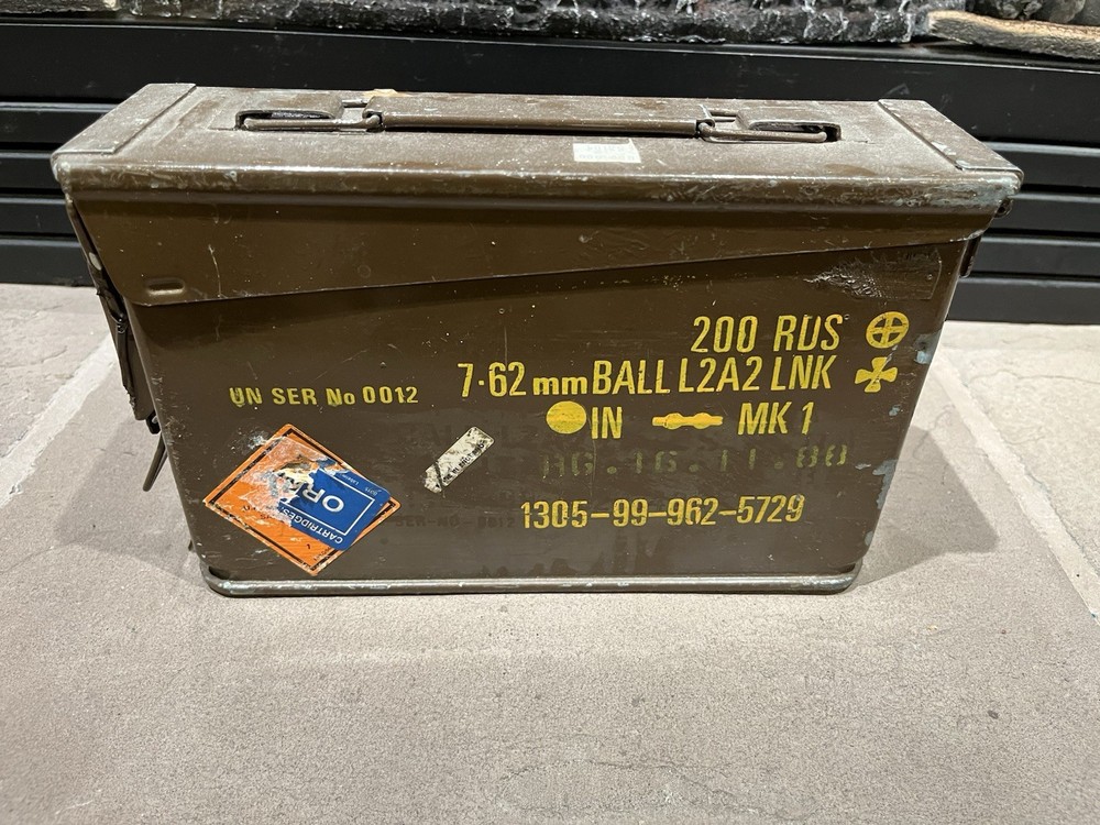 Unique Usgi 1976 British Radway Green 7.62 NATO Ball 308 30 Cal Empty Ammo Can