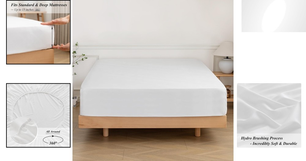 Machine Washable Full Fitted Sheet - Durable Microfiber, 15 Inch Deep Pocket
