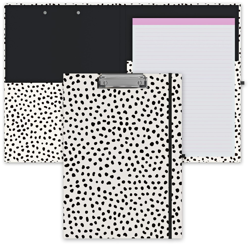 Clipboard Folio with Refillable Lined Notepad, Low Profile Clip and Interior ...