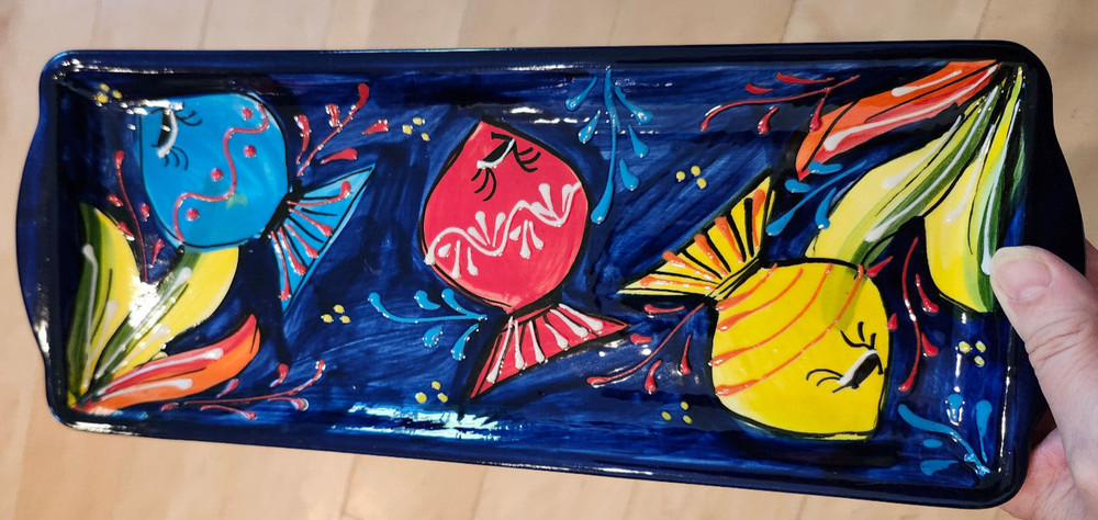 IVANROS Ceramic Hand Painted Serving Platter Made in Spain