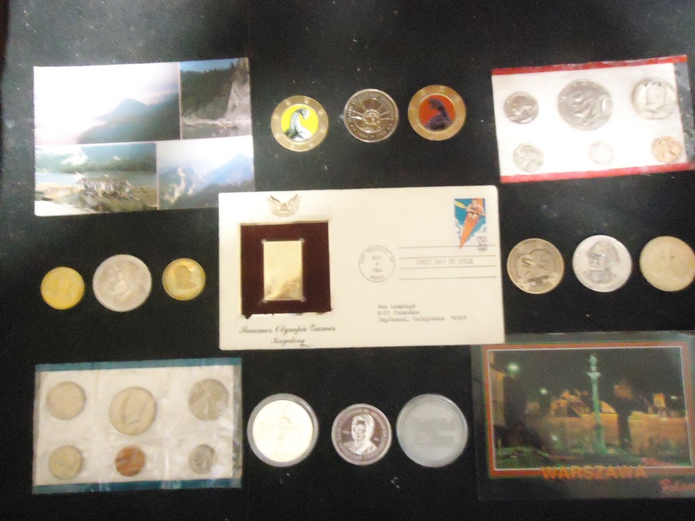 JUNK DRAWER -COINS, SETS, TOKENS, FIRST DAY COVER & ASSORTED STUFF ( BB-3 )