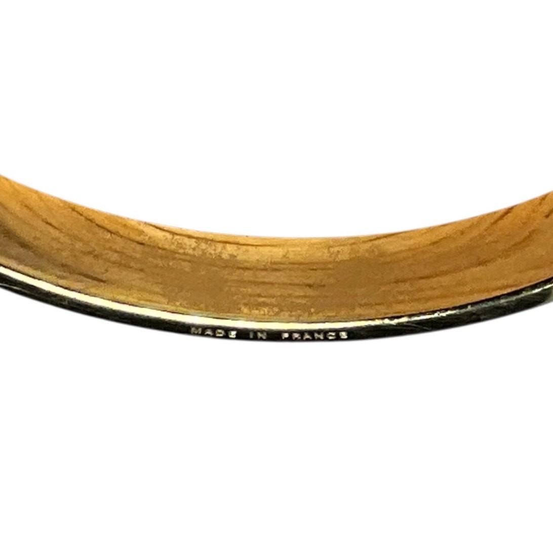 105. Hermes Lizard Kelly Lock Black & Gold Bangle