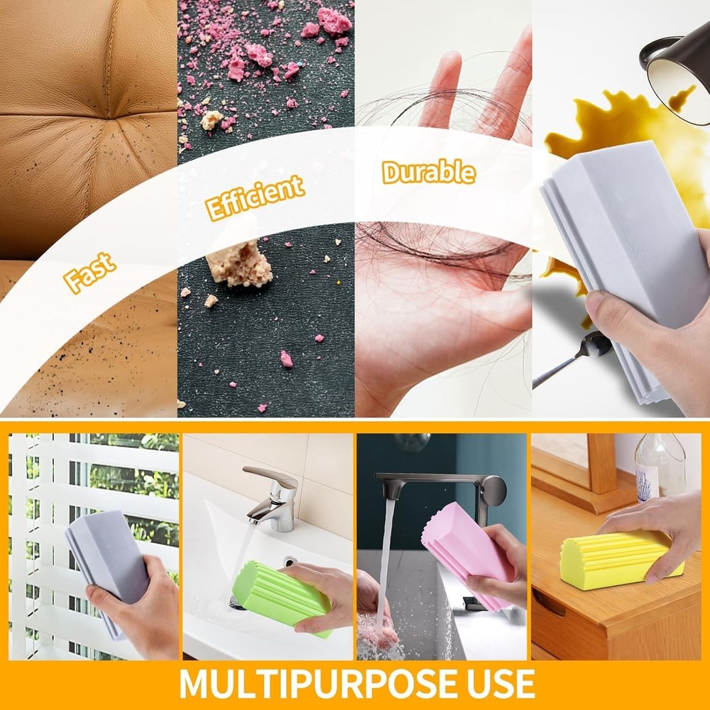 Damp Clean Duster Sponge,4Pack Magic Sponge Eraser,Reusable Damp Dusting Sponge