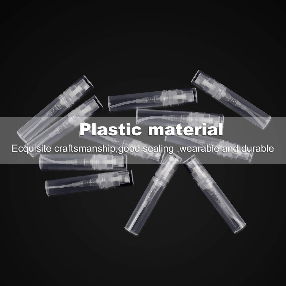 50pcs mini perfume atomizer, clear plastic spray bottle portable Clear