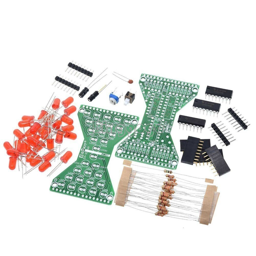 DC 5V Red LED Electronic HourglassSpeed Adjustable Funny Electronic DIY