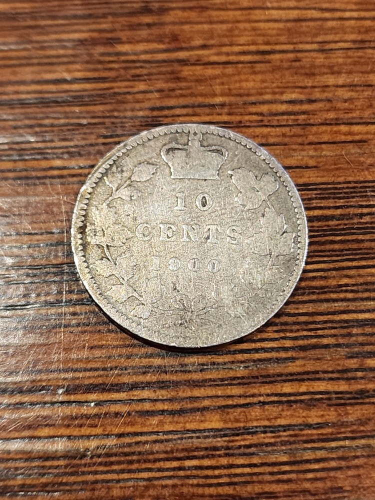 1900 Canada 10 Cents Silver Coin