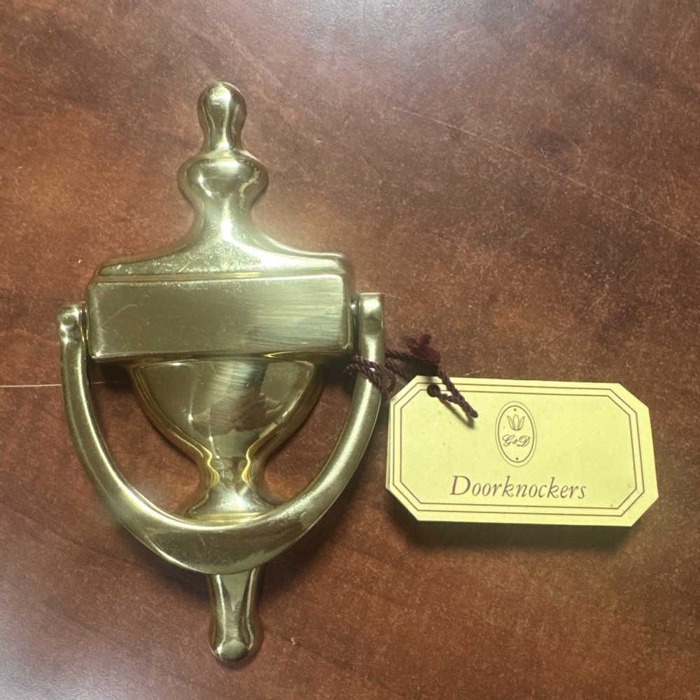 Vintage Solid Brass Doorknocker G&D Made in Spain 7”
