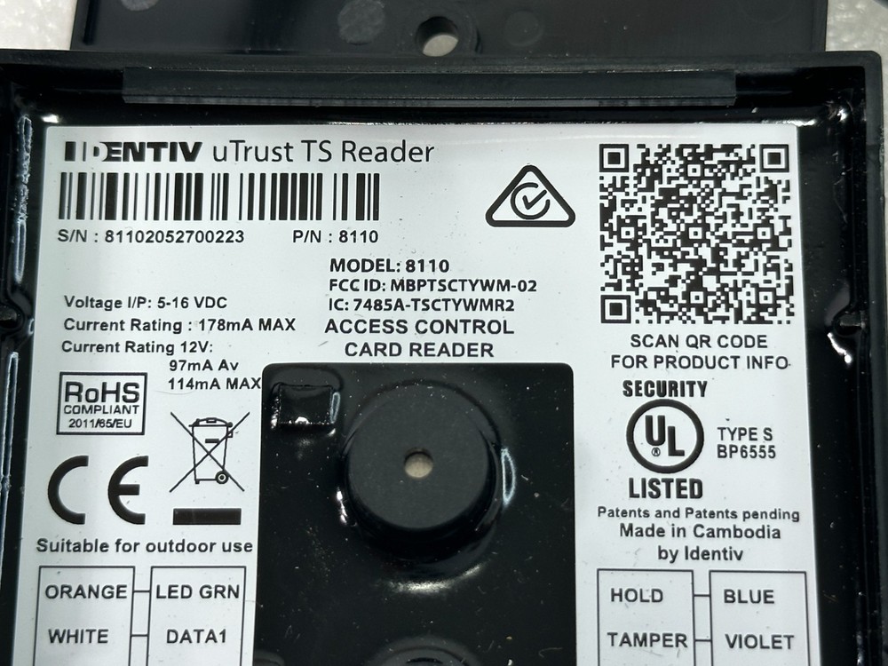 USED IDENTIV UTrust TS ACCESS CONTROL CARD Reader 8110 FREE SHIPPING 🚚
