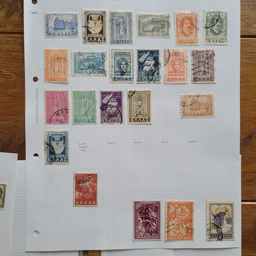 Greece Stamps On 9 Pages