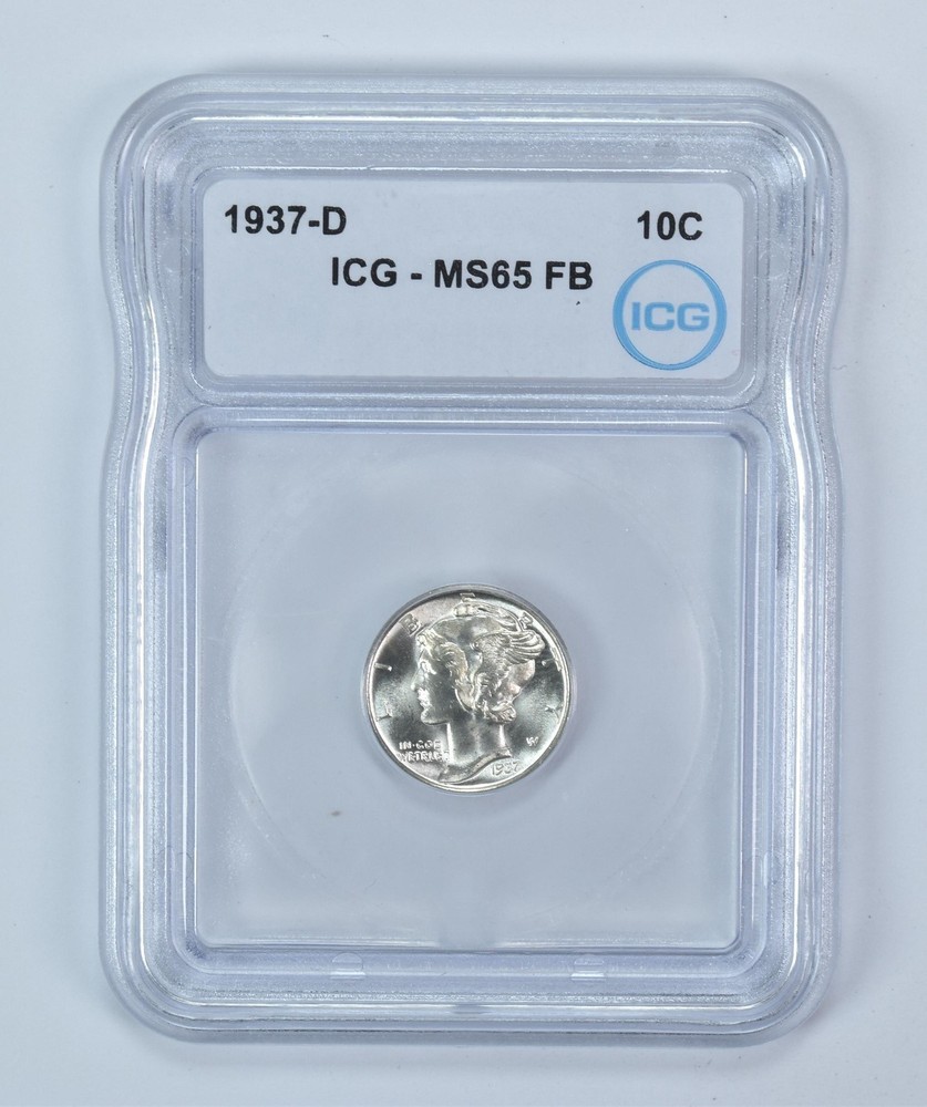 1937-D Mercury Dime MS65 FB ICG