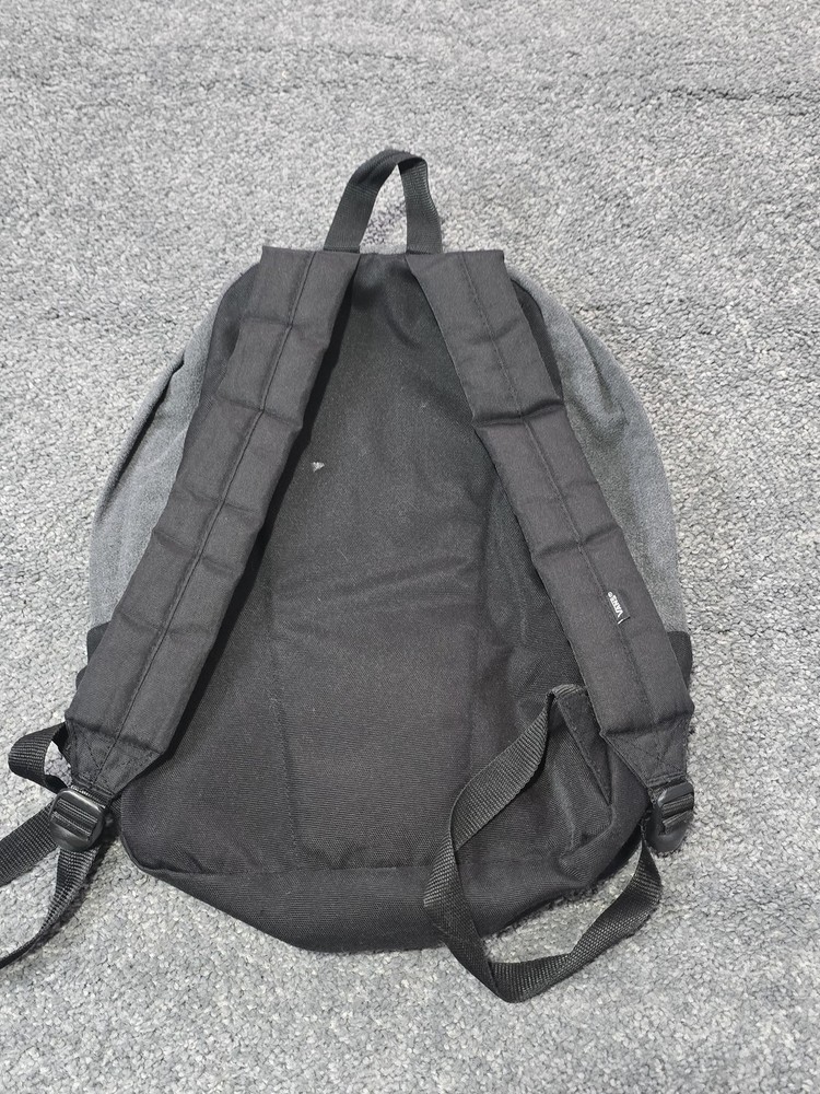 Vans Backpack Grey Fleece Soft Case Adjustable Straps Men Geometric Daypack