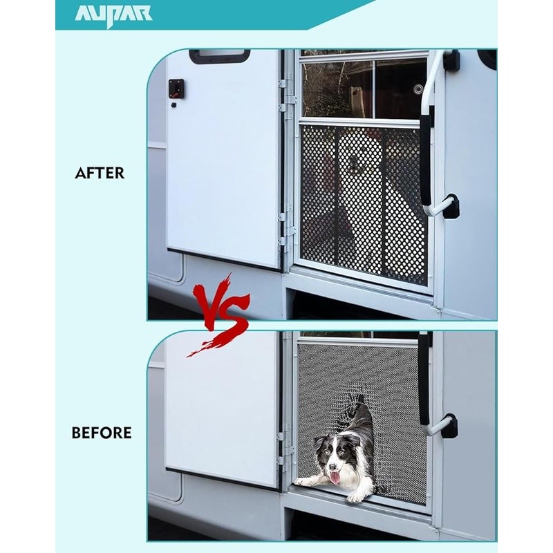 RV Entry Door Screen Protector Adjustable Durable Easy Install Dog Proof Barrier