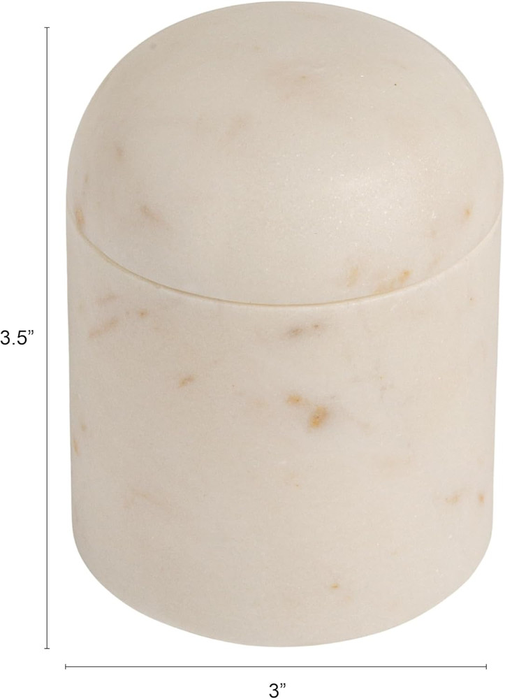 round Marble Salt Cellar, White