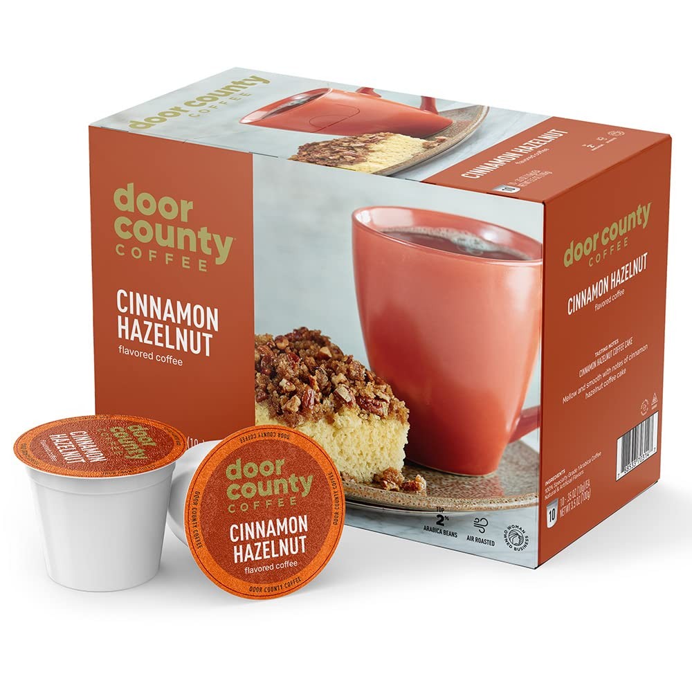 Door County Coffee Cinnamon Hazelnut Flavored Ground - 10 Count Single Serve ...