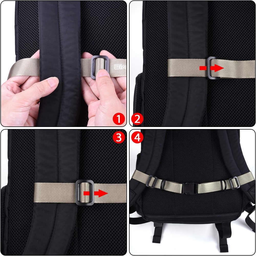 Durable Khaki Backpack Sternum Strap with Quick Release for Hiking - One Size