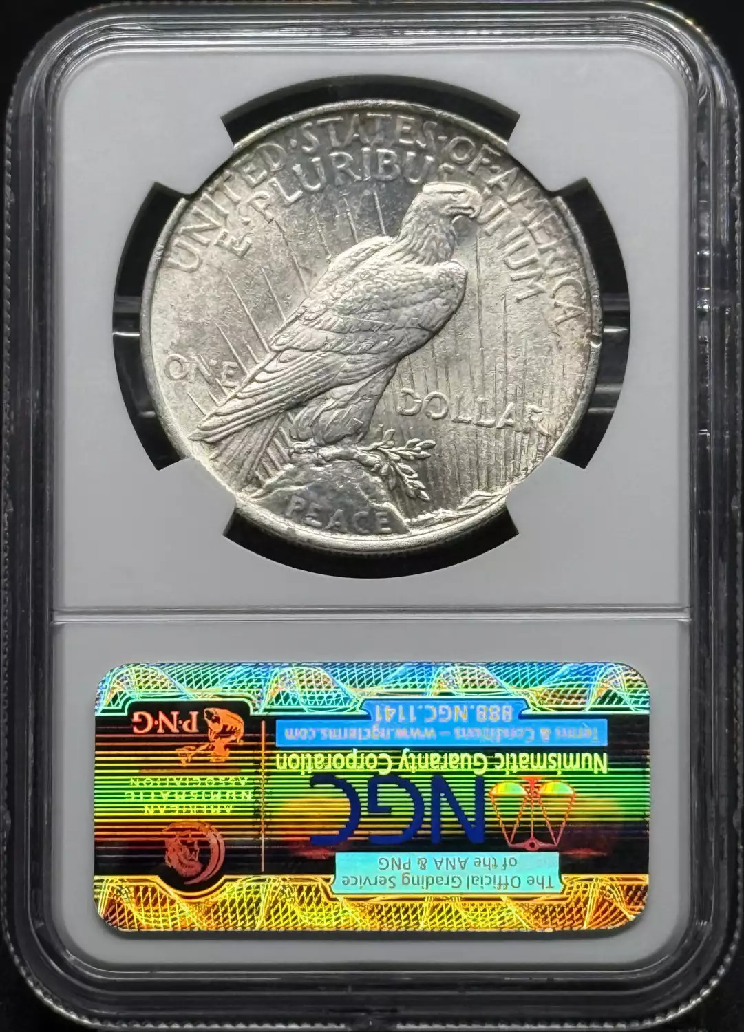 1924 Peace Silver Dollar NGC MS-63 Rainbow Toning