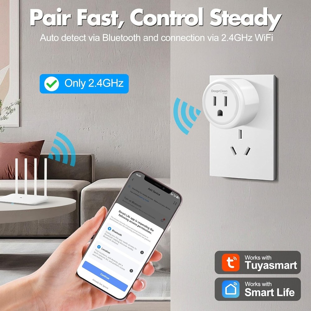 2 Pack Mini Smart Plugs Compatible with Alexa and Google Assistant