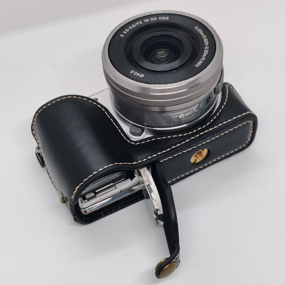 Leather Protect Half Case Grip strap for Sony Alpha A5000 A5100 Camera