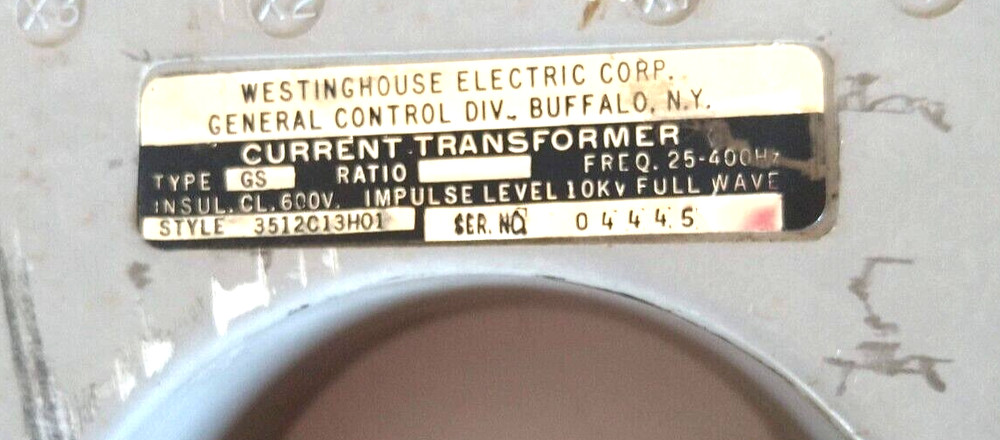 Westinghouse Current Transformer 3512C13H01 Frequency 25 400