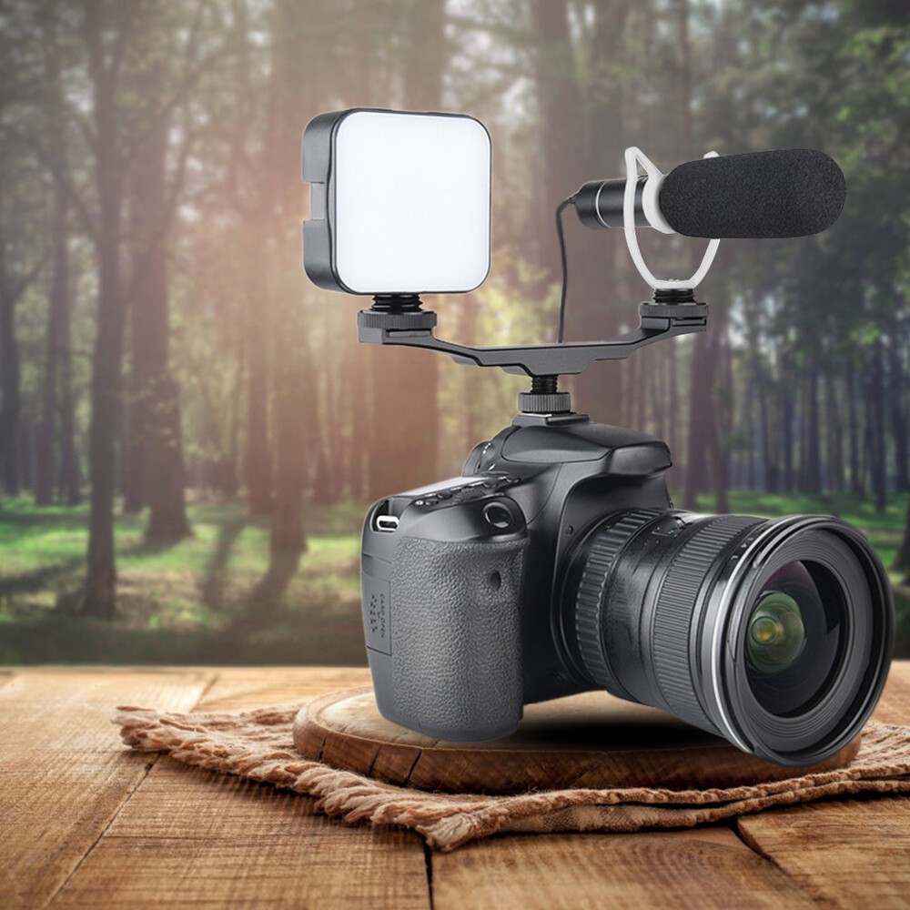 Double End Cold Shoe Mount Bracket Extension Rod For Camera Flash Fill Light Fit