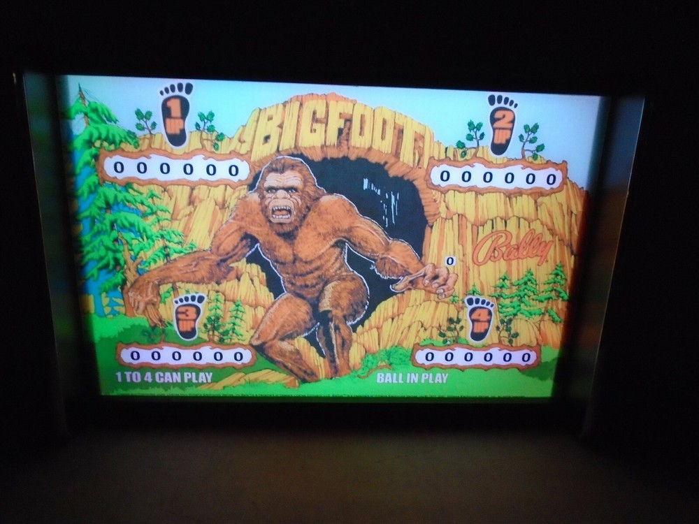 Bally Bigfoot Pinball Head LED Display light box