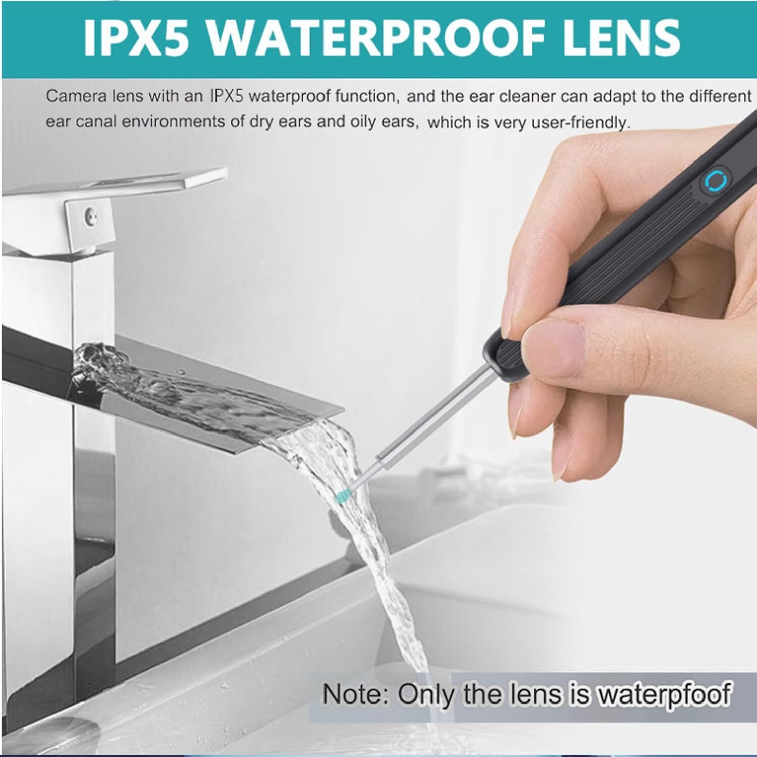 LED Ear Wax Cleaner Ear Camera Otoscope with Light Cleaner Removal Kit Black